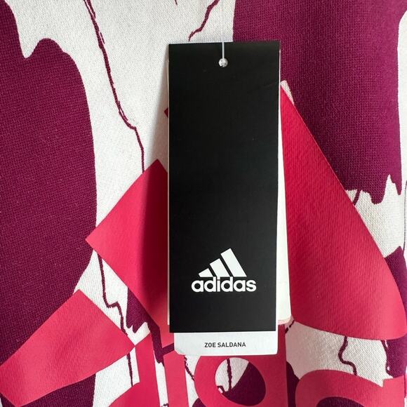 NWT adidas x Zoe Saldana Collection Sweatshirt Pullover Berry White - Picture 3 of 6
